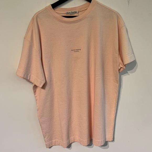 Acne Studios Jaxon Logo Tee - Dusty Pink